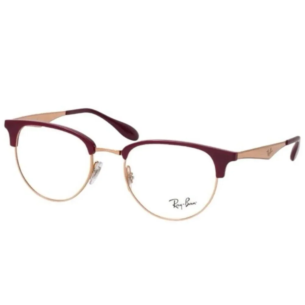 Ray-Ban RX6396 8099 Women Eyeglasses | Red & Rose Gold Browline | 51-19-140